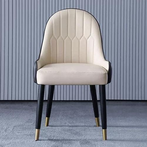Dining Chairs Set of 2, Modern Faux Leather Dining Metal Legs for Living Kitchen Dining Room