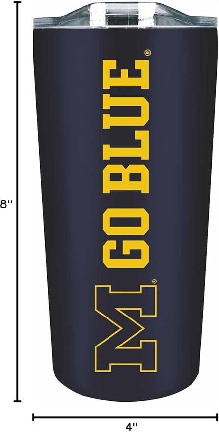 Campus Colors NCAA Stainless Steel Tumbler perfect for Gameday - 18 oz - Double Walled - Keeps Drinks Perfectly Insulated (Michigan Wolverines - Navy)
