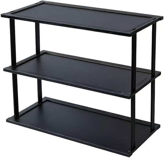 Bamboo Desktop Bookshelf Organizer – 3-Tier Desk Storage Rack for Office, Home, Study, Kitchen – Compact Shelf for Books, Plants, Toiletries, Supplies (Three Layers - Length 18.9 in)
