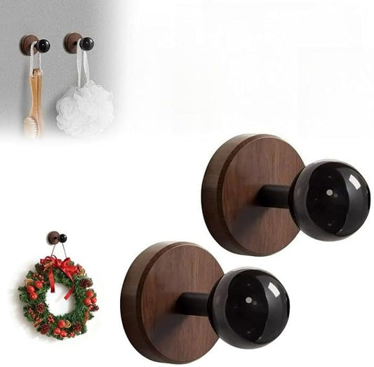 Wreath Hangers for Front Door,Suction Cup Hooks for Shower,Removable No-drill Suction Cup Hook for Door Wreaths/Glass Window/kitchen,Ideal for Holiday/Christmas Door Decoration(2 pcs-4 suction cups)