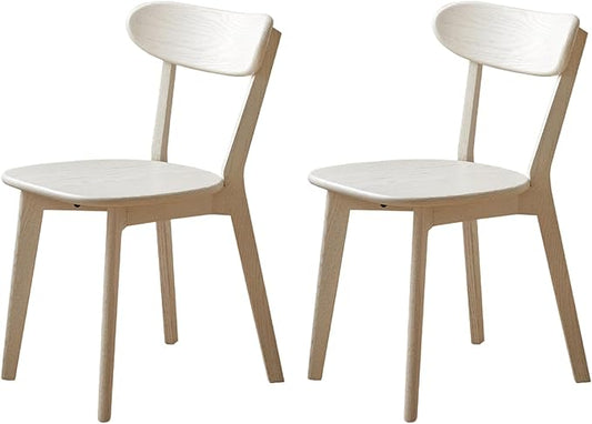 Set of 2 White Wood Dining Chairs,FAS Grade Oak Dining Chairs, Sturdy Outer Sword-Leg Design in White Finish for Dining Room,Restaurant, Cafe, and Modern Home Kitchen,Easy Assembly,400 lb Capacity