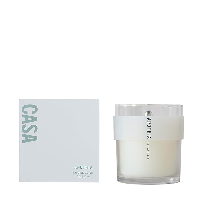 APOTHIA - Casa Candle | Fresh Casablanca Lilies | Award Winning Scented Candles with Premium Soy Wax Blend I 60 Hour Long Burning I 9 oz I Small Batches for Luxury Quality in Decorative Jar