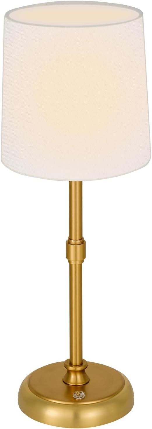 Cordless Gold LED Table lamp, 5200-mAh Rechargeable Battery, 3-Level Brightness, Build-in Integrated LED 320 Lm Max, Night Lamp Ambient Light, for Bedside Restaurant Dining Table