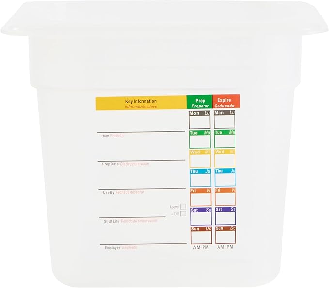 Restaurantware Food Storage Container 1 Pack of 6.8 x 4.2 x 5.9 Inches Plastic Stackable Storage Box White Reusable Label Container Dishwasher Safe For Restaurants And Kitchens