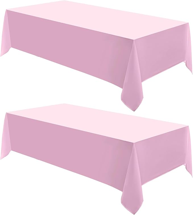 Rectangle Tablecloths 90x132 Inch 2 Pack Pink Tablecloth for 6ft Washable Decorative Linen Polyester Table Cloths for 8ft Dining Table Banquets Buffet Parties and Wedding