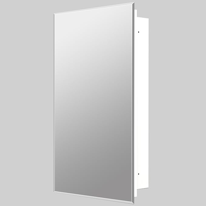 Bathroom Medicine Cabinet with 20x30 in Rectangular Beveled Frameless Mirror,Wall Mounted Mirror Cabinet for Bathroom Toilet Kitchen,Recess or Surface Mount,Already Assembly