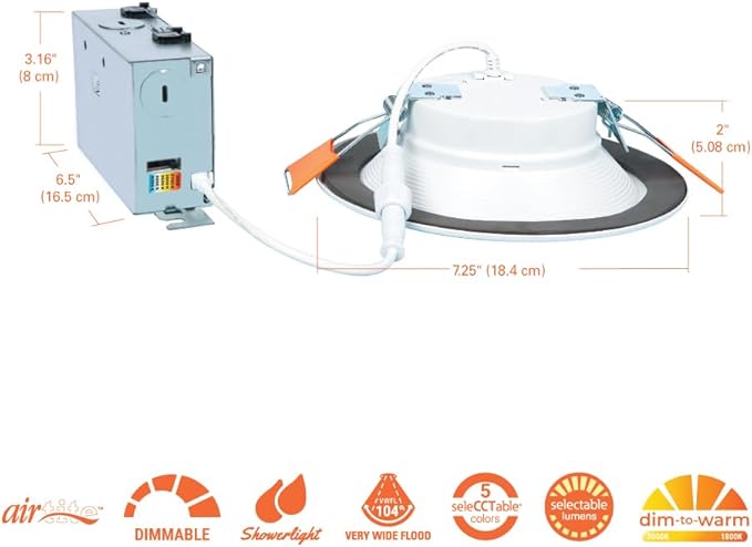 HALO RL 6-Inch Indoor/Outdoor Canless LED Downlight with Selectable Lumens and Color Temperature - RL6LS9FSD2W1EWHDM
