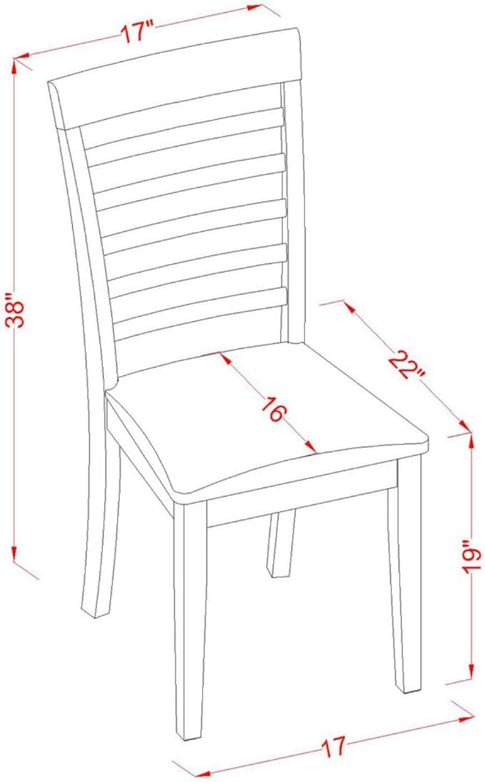 East West Furniture MLC-MAH-LC Milan Dining Chairs - Faux Leather Upholstered Wooden Chairs, Set of 2, Mahogany