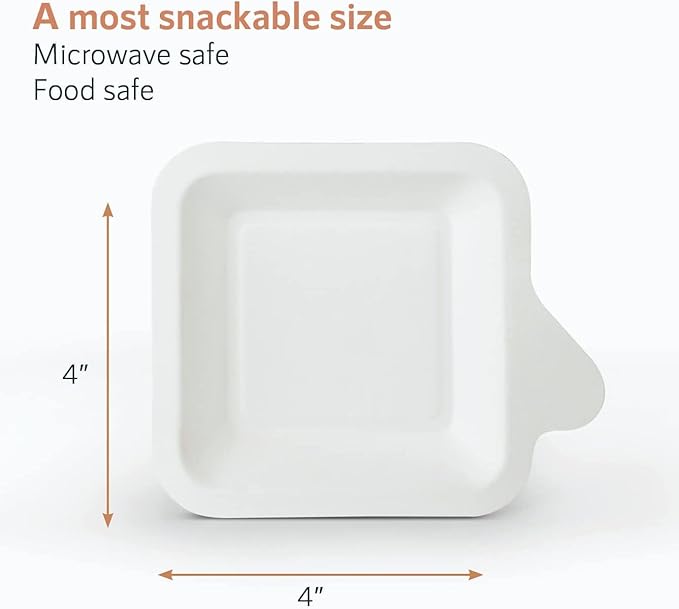 Upper Midland Products Small Paper Plates 4 Inch - 4 Inch Paper Dessert Plates Biodegradable | White (White - 200)
