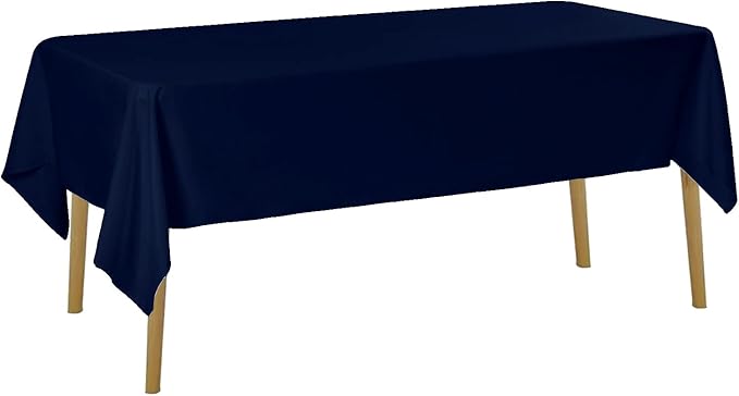 6 Pack Navy Blue Tablecloth 60 x 120 Inch Table Cloth for 8 Foot Rectangle Tables, Wrinkle Resistant Washable Polyester Fabric Table Covers for Party, Wedding,Dining,and Banquet