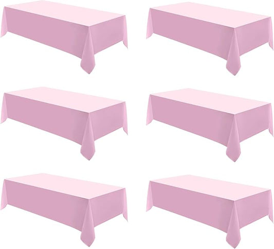 Rectangle Tablecloths 60x120 Inch 6 Pack Pink Tablecloth for 6ft Washable Decorative Linen Polyester Table Cloths for 8ft Dining Table Banquets Buffet Parties and Wedding