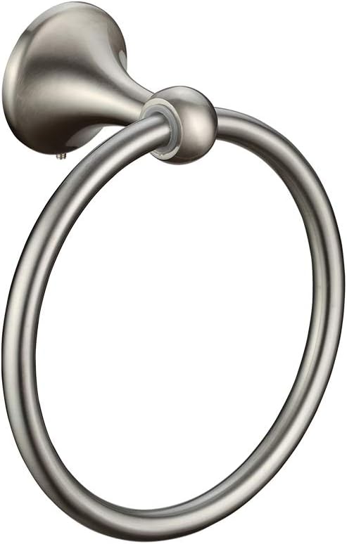 Wall Mounted Classical Design Round Towel Ring for Bathroom (Brush Nickel)