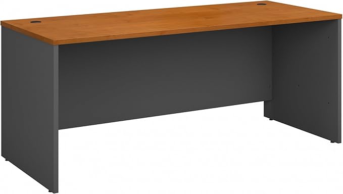 Bush Business Furniture Series C 72W Office Desk in Natural Cherry, Large PC Computer Table for Home or Professional Workplace