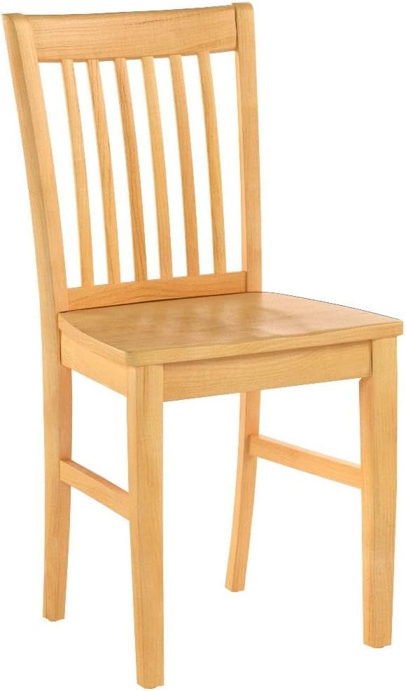 East West Furniture NFC-OAK-W Norfolk Dining Chairs - Slat Back Wooden Seat Chairs, Set of 2, Oak