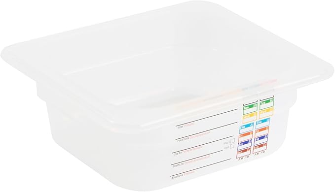 Restaurantware Food Storage Container 1 Pack of 6.8 x 6.2 x 2.5 Inches Plastic Stackable Storage Box White Reusable Label Container Dishwasher Safe For Restaurants And Kitchens