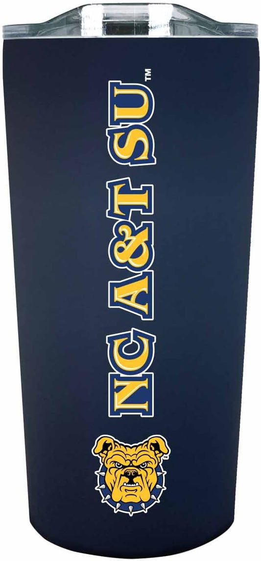 Campus Colors NCAA Stainless Steel Tumbler perfect for Gameday - 18 oz - Double Walled - Keeps Drinks Perfectly Insulated (North Carolina A&T State University - Navy)