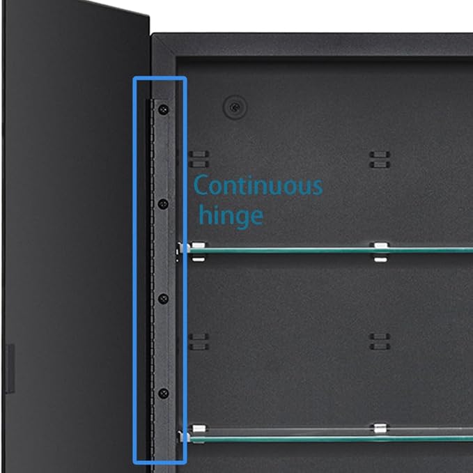 Black Bathroom Medicine Cabinet with Beveled Edge Mirrored Door 15 x 24 inch, Recessed or Surface Mount, with Adjustable Glass Shelves