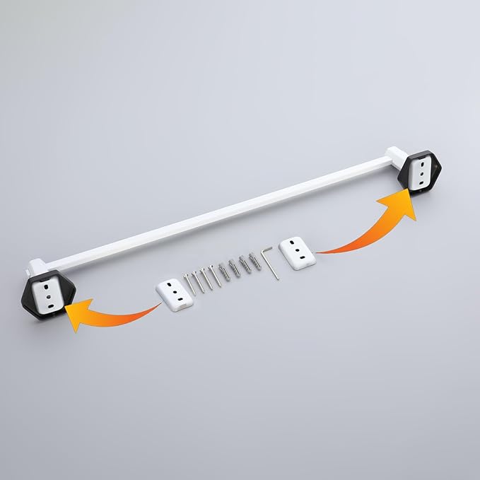 GERZWY 24 Inch Towel Bar Bathroom Hand Towel Holder SUS 304 Stainless Steel Wall Mount, White & Black