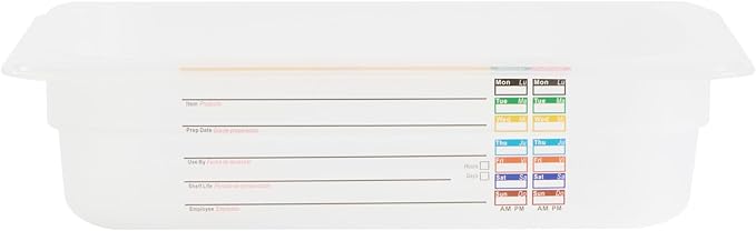 Restaurantware Food Pans Pack of 10 Plastic Rectangle Food Containers 1/4 Size with Traceability Label, Storage Containers Dishwashable Hot Cold Friendly for Restaurants Buffet Commercial Use
