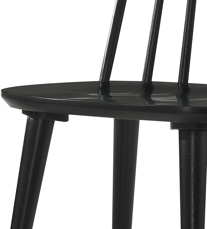 DUHOME Black Windsor Wooden Dining Chairs Set of 6, Wood Dining Room Chair Black Spindle Side Kitchen Room Country Farmhouse Chairs