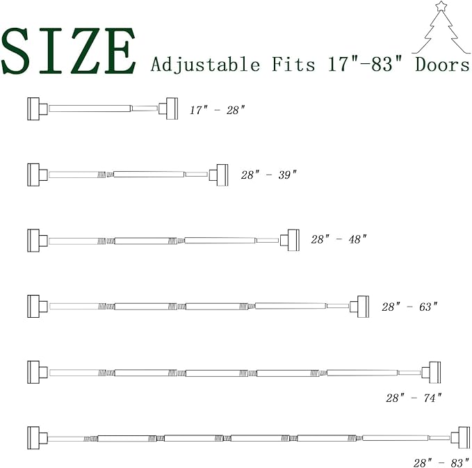 WesGen Garland Hanger for Front Door Frame, Adjustable 17"- 82" Heavy-Duty Garland Holder for Door Frame Christmas & Halloween Decorations, Wreaths, Lights, No-Drill, Damage-Free