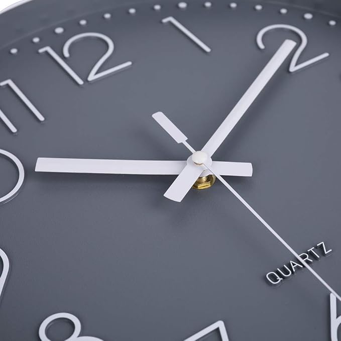 jomparis Small Wall Clock 8 Inch Gray Wall Clocks Silent Non-Ticking for Bedroom Bathroom Kitchen