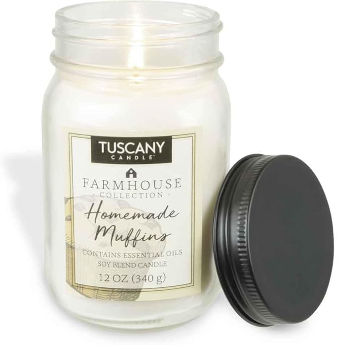 Tuscany Candle Homemade Muffins: Almond & Honey Scented Candle, 12 oz – Farmhouse Collection