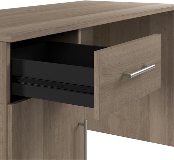 Bush Furniture Somerset 54W Office Desk with Drawer and Cabinet in Ash Gray, Computer Table with Storage for Home Office Workspace