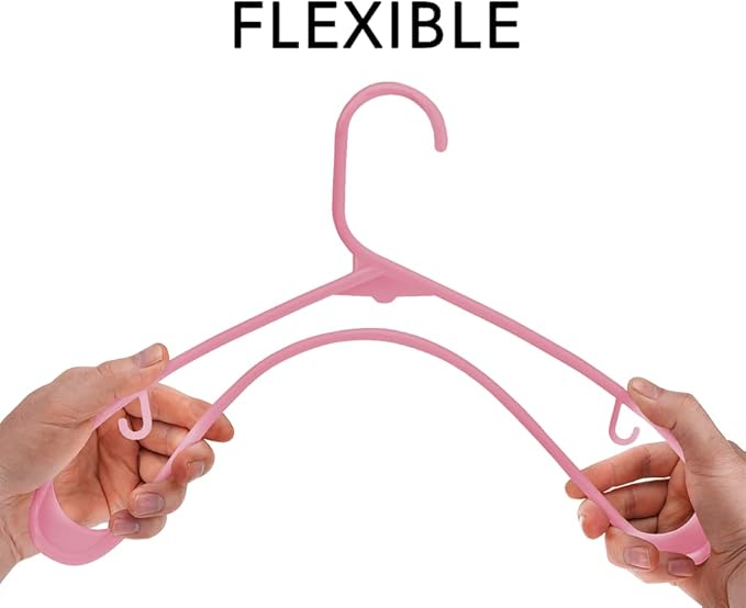 Sharpty Plastic Hangers Clothes Hangers for Clothing, Closet, Coats & Shirts - Durable, Thick, Tough & Space Saving - for Everyday Standard Use, Room Essentials & Basics - 20 Pack - Pink