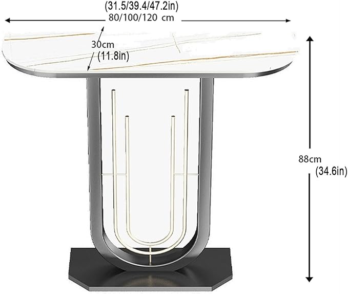Console Table for Entryway Hall, Against Wall Hotel Long Porch table,stone top recibidor de entrada casa,Entry Home Wall Art Strip Table,for Living Room(A,39.4*11.8*31.5in/100*30*80cm)