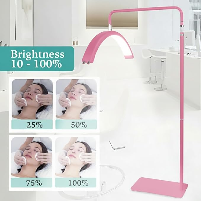 Hi_friend 28 inch Half Moon Lamp, Portable Esthetician Lash Light for Lash Tech, Bright Eyelash Extension Arched LED Floor Light, Lashing Lamp for Beauty, Skincare, Lashes