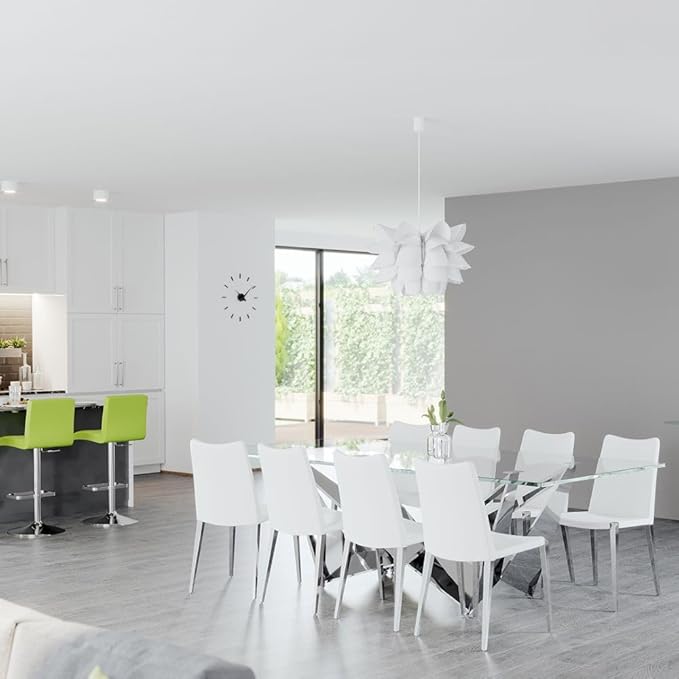 ZURI Modern Jordan Dining Chair in White Leatherette and Polished Stainless Steel Base
