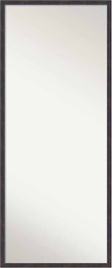 Amanti Art Bronze Full Length Mirror, 62x26 Dark Bronze Scoop Tall Free Standing Body Wall Mirror Full Length for Dressing, Traditional Wood Frame, Lean on Floor or Hang, Wall Decor