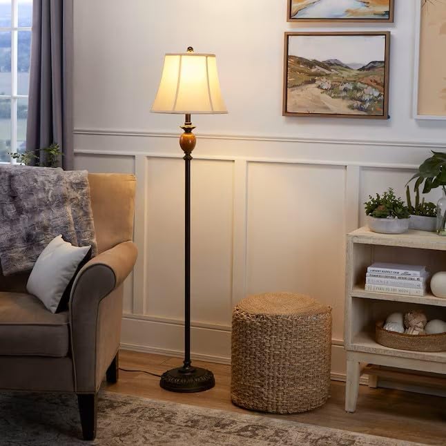 Decor Therapy Mae Table and Floor Lamp Set, Huntington Bronze with Light Marble 3 pack