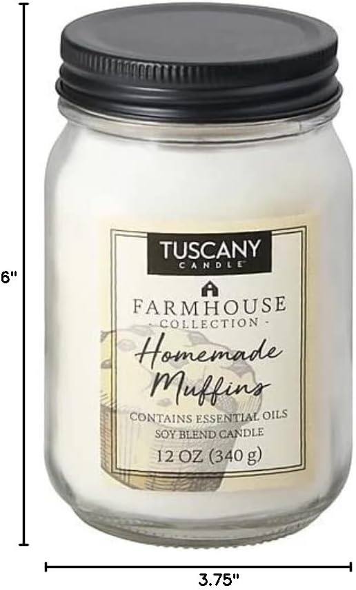 Tuscany Candle Homemade Muffins: Almond & Honey Scented Candle, 12 oz – Farmhouse Collection