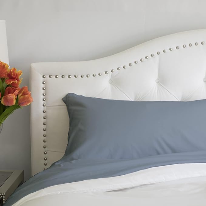 PeachSkinSheets French Blue Sheet Set - 1500tc Level of Softness - Extra Soft Cooling Sheets for Hot Sleepers and Night Sweats - Queen
