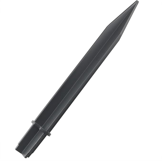 4 Sets Solar Lawn Light Ground Stake Kit Flame Lamp Extension Rod Device Accessories to Make The Lighting Fixture Taller Black (Extension 30.5cm, Connector 7cm, Stake 21cm, Dia 2.1cm)