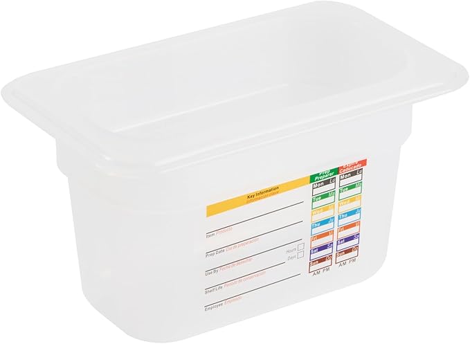 Restaurantware Food Storage Container 1 Pack of 6.8 x 4.2 x 3.9 Inches Plastic Stackable Storage Box White Reusable Label Container Dishwasher Safe For Restaurants And Kitchens