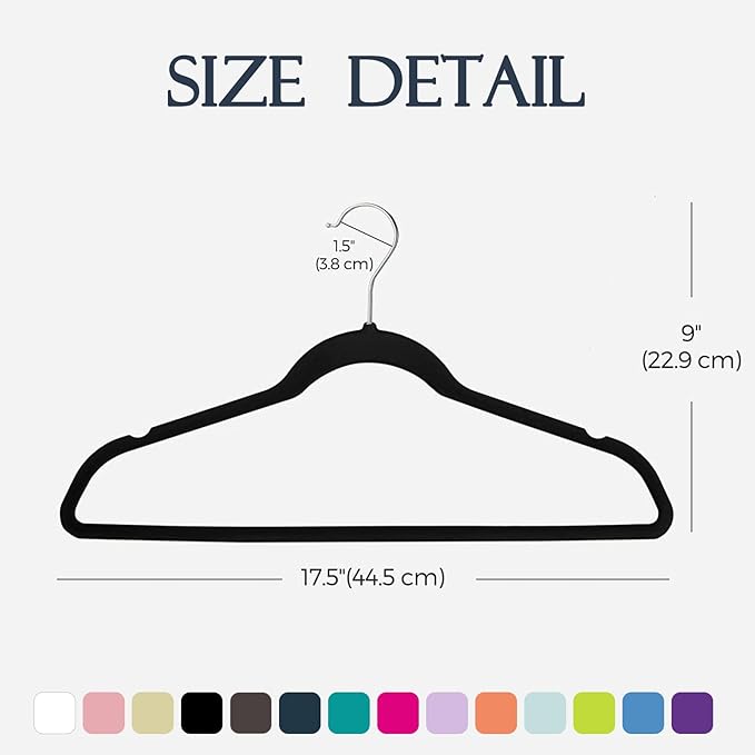 HOUSE DAY Black Velvet Hangers 360 Pack, Premium Non-Slip Felt Clothes Hangers, Sturdy Black Hanger Heavy Duty Durable for Coat, Suit, Space Saving No Hanger Mark Rotating Hook