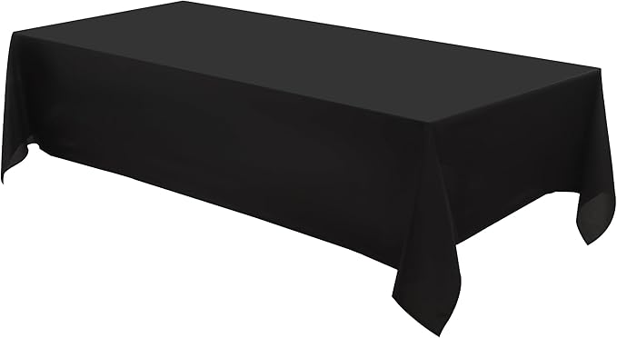 Rectangle Tablecloths 60x120 Inch 1 Pack Black Tablecloth for 6ft Washable Decorative Linen Polyester Table Cloths for 8ft Dining Table Banquets Buffet Parties and Wedding