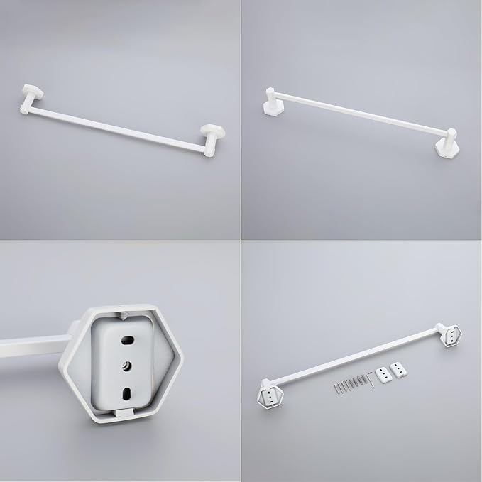 GERZWY 24 Inch Towel Rails Bathroom Towel Bars Bath Towel Holder for Washroom Kitchen Wall Stainless Steel, White