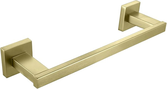 LANC Gold Hand Towel Bar for Bathroom Wall Mounted 12-Inche Brushed Gold Towel Ring Stainless Steel Square Towel Rod for Bathroom Kitchen Hand Towel Holder Towel Hanger, A9010BG-L3