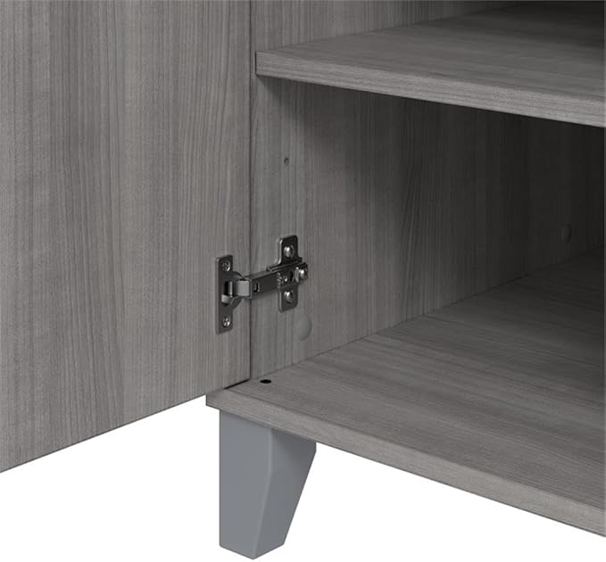 Bush Furniture Somerset 54W Office Desk with Drawer and Cabinet in Platinum Gray, Computer Table with Storage for Home Office Workspace