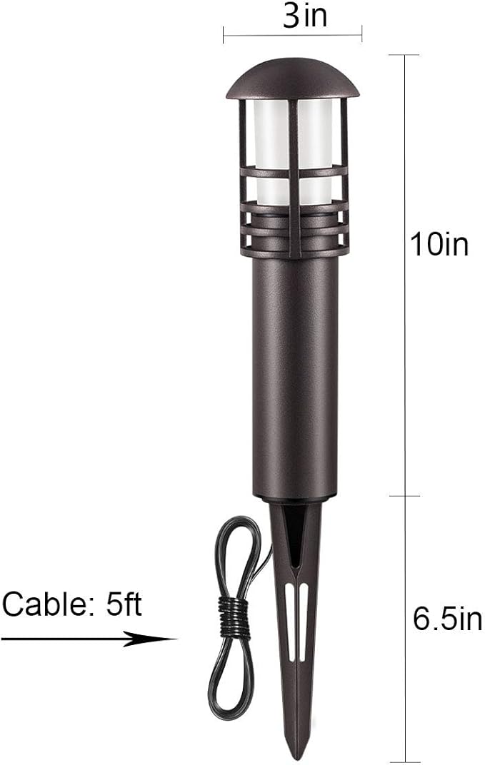 Outdoor Landscape Lighting - Low Voltage Garden Pathway Lights for Yard and Driveway, Aluminum Construction, Waterproof 12V 3W 3000K Warm-Yellow (4-Pack)