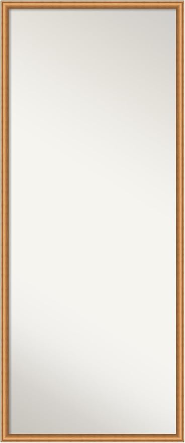 Amanti Art Bronze Full Length Mirror, 62x26 Salon Scoop Copper Tall Free Standing Body Wall Mirror Full Length for Dressing, Casual Wood Frame, Lean on Floor or Hang, Wall Decor