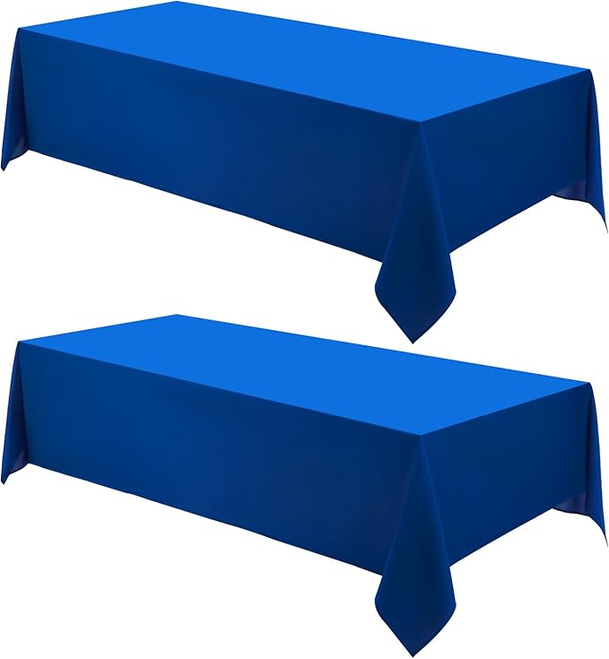 Rectangle Tablecloths 60x120 Inch 2 Pack Royal Blue Tablecloth for 6ft Washable Decorative Linen Polyester Table Cloths for 8ft Dining Table Banquets Buffet Parties and Wedding