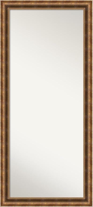 Amanti Art Bronze Full Length Mirror, 65x29 Manhattan Bronze Tall Free Standing Body Wall Mirror Full Length for Dressing, Traditional Wood Frame, Lean on Floor or Hang, Wall Decor
