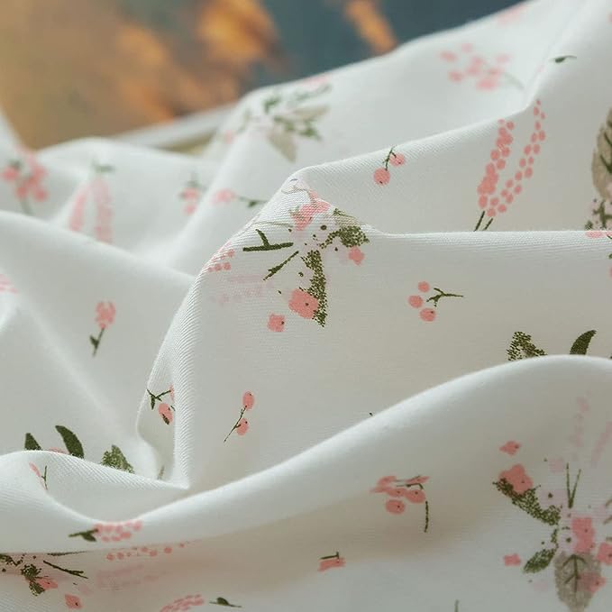 Twin Size Floral Comforter 2 Pieces Soft Cute Floral Bedding Comforter Sets Garden Style Pink Flower Print Botanical Flowers Comforter Set for All Seasons 1 Comforter and 1 Pillowcases