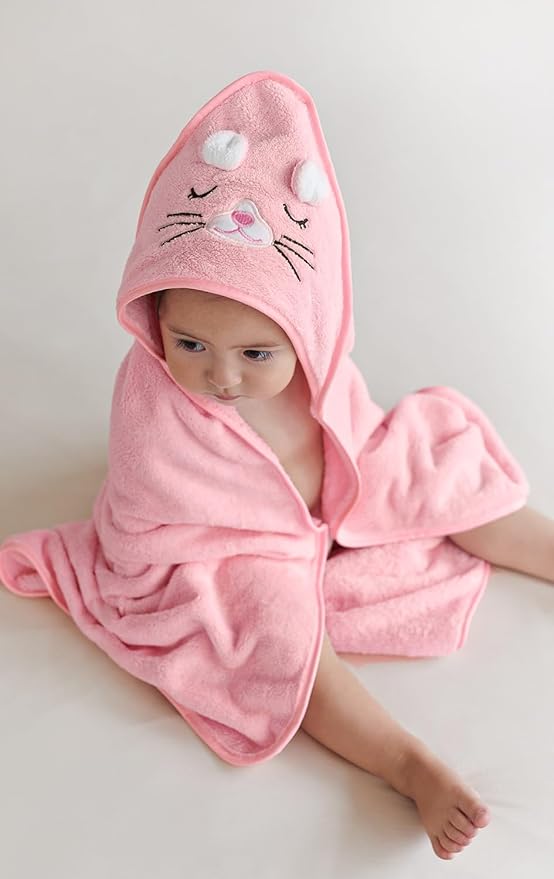 Baby Bath Towel,2 Pack Hooded Babie Towels for Newborn,Infant,Toddler,Ultra Absorbent Soft (White Bear+Elephant)