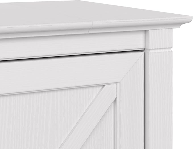 Bush Furniture Key West Tall Storage Cabinet with Doors and Shelves in Pure White Oak, 2 Door Organizer for Home Office, Living Room, Entryway